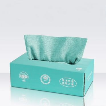 50 Pack Microfiber Cleaning Cloth in Box, Reusable Cleaning Rags, 7.8"x7.8", Edgeless Microfiber Wipes, Lint Free, Absorbent Shop Towels for Kitchen, Car, Glass