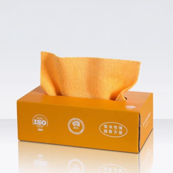 50 Pack Microfiber Cleaning Cloth in Box, Reusable Cleaning Rags, 7.8"x7.8", Edgeless Microfiber Wipes, Lint Free, Absorbent Shop Towels for Kitchen, Car, Glass