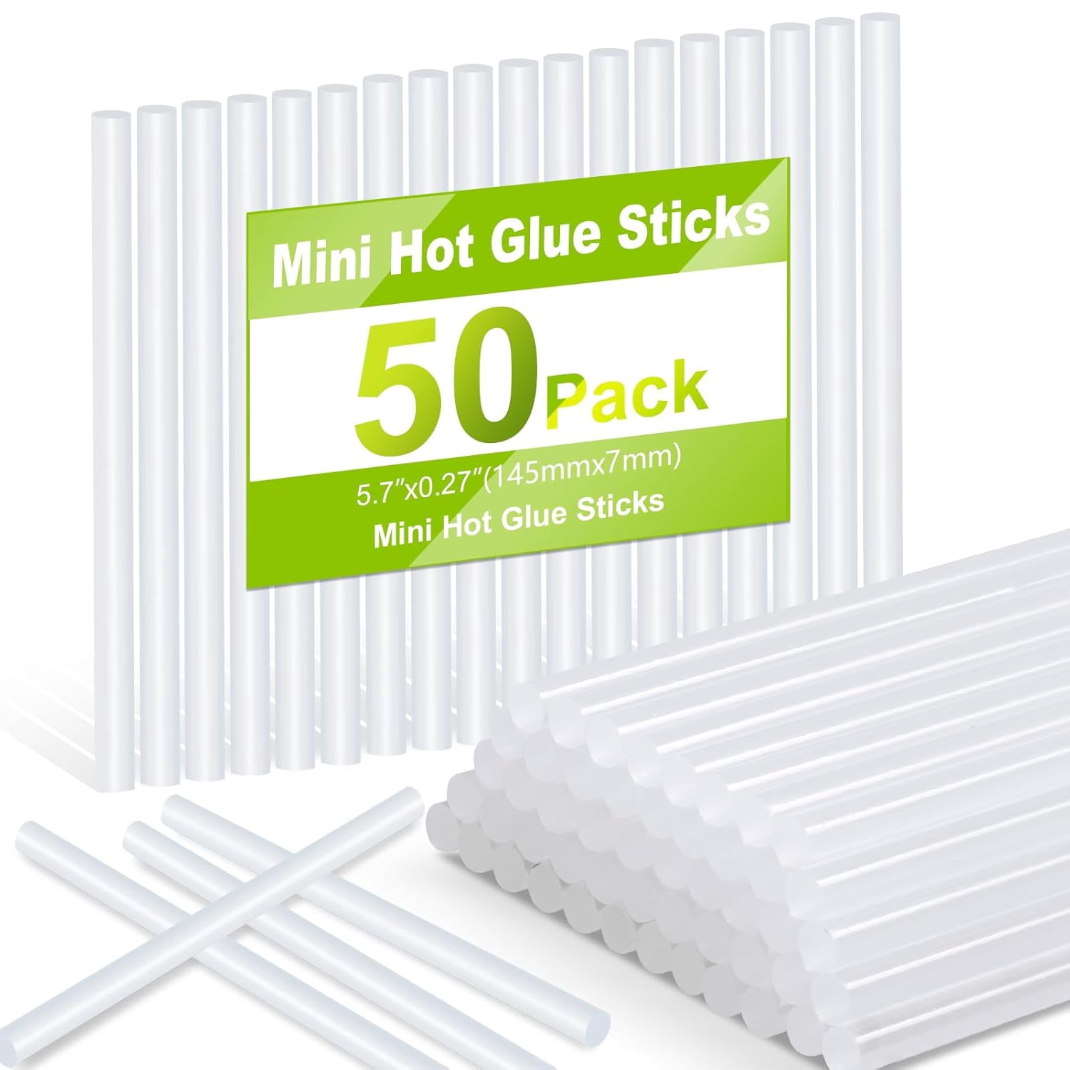 50 Pack Mini Hot Glue Sticks, Clear Sticks for Gun, Gun DIY Craft Sticky Projects, Repairing, Decoration