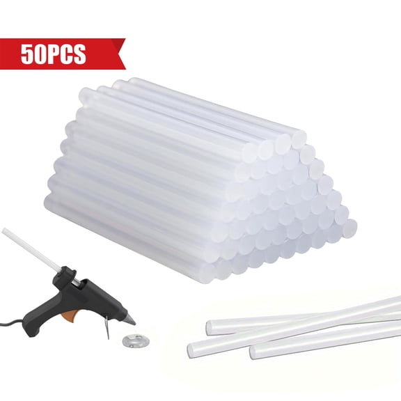50 Pack Mini Hot Glue Sticks, Full Size Clear Glue Sticks, Multi-Temp Non-Toxic Strong Bond, Compatible with Standard Glue Guns, Multipurpose for DIY Arts Crafts Home Repairs