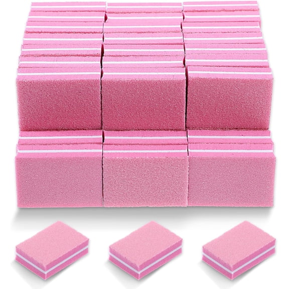 50 Pack Mini Nail Buffer Blocks 100/180 Grit Nail Sanding Block Professional Sponge Buffing Sanding Block File for Natural Gel Acrylic Nails Manicure Tools Set Salon Home Use