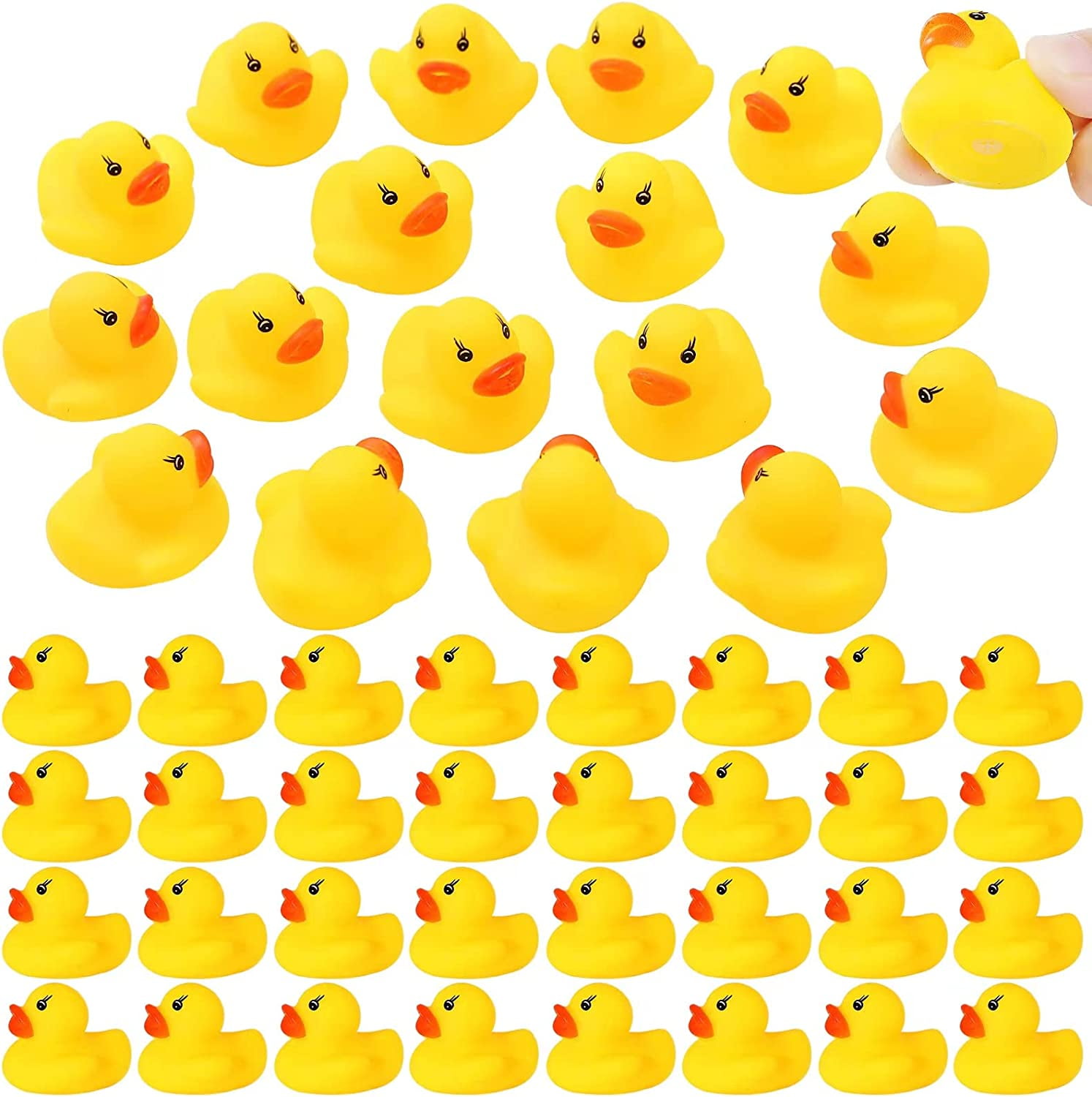 50 Pack Mini Rubber Ducks,Squeak and Float Ducks,Yellow Bath Duck Toys for Kids,Small Rubber Duck Kids Little Rubber Ducky,Mini Ducks Bulk Rubber Duckies for Baby