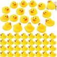 thumbnail image 1 of 50 Pack Mini Yellow Rubber Ducks – Squeaky Bath & Party Favors, Cake Toppers, Stress Relief Toys for Adults, 1 of 6