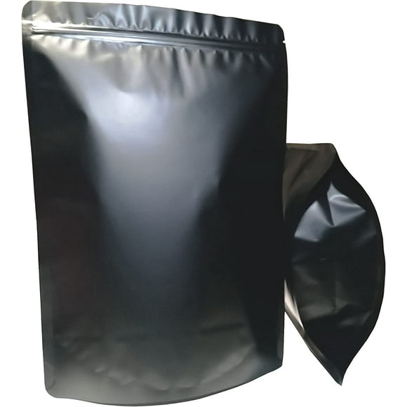50 Pack Mylar Bags Food Storage Bags Extra Large (XL) 9.5X13.5 Inch Matte Black Gallon Zipper Stand Up Resealable Airtight Pouches Smell Proof Bags Aluminum Foil Bags (50, 9.5x13.5BB)