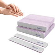 50-Pack Nail Files, 100/180 Grit Double-Sided Emery Boards for Natural & Acrylic Nails - Reusable Manicure Fingernail Filer Set, Professional Gray