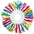 thumbnail image 1 of Juvale Party Noise Makers & Horns - Bulk Party Horns & Blowers - Tinsel Fringe Noise Makers for Kids - Multicolor Celebration Favors - Plastic, Pack of 50, 5 Colors, 1 of 10