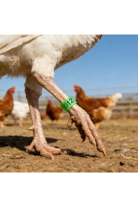 50 Pack Numbered Poultry Leg Bands, 0.6 Inch Plastic ID Rings For Chickens Ducks And Geese, Clip-On Open Identification Tags For 1 To 4 Lbs Birds