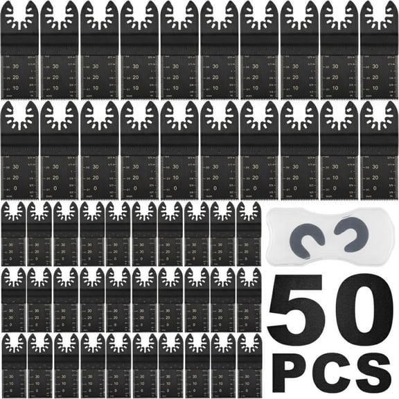 50-Pack Oscillating Saw Blades, Universal Quick Release Multitool Blades