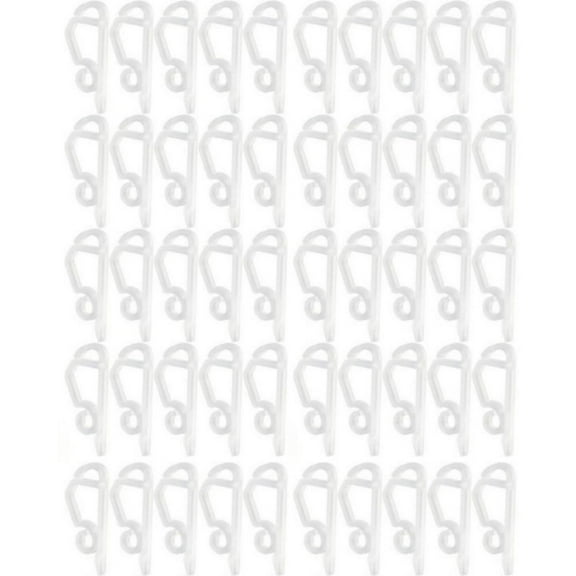 50-Pack Outdoor String Light Clips - Slide & Hook Design, Weather-Resistant Plastic, Tool-Free Installation, Versatile for Christmas/Parties