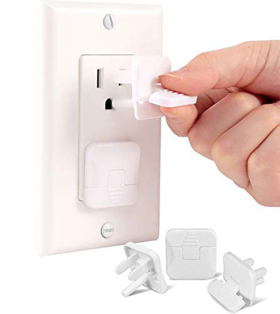 50 Pack Outlet Covers with Hidden Pull Handle,Baby Proofing Plug Covers