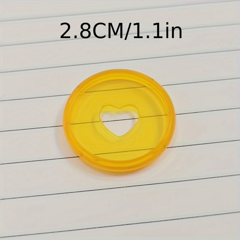 50-Pack PP Material Transparent Candy-Colored Binder Rings with Heart ...