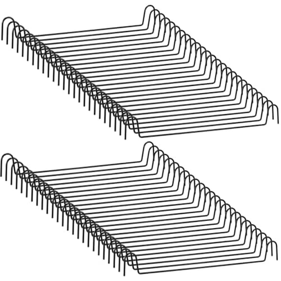 50 Pack Pants Hangers for Rolling Pants Trolley 15.3" Additional Rods Coated Iron Trouser Hangers for Rack Closet Slacks Jeans Trousers Clothes Storage Organizer, Black, Trolly Not Included