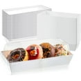50 Pack Paper Charcuterie Boxes with Clear Lids 7.5'' White