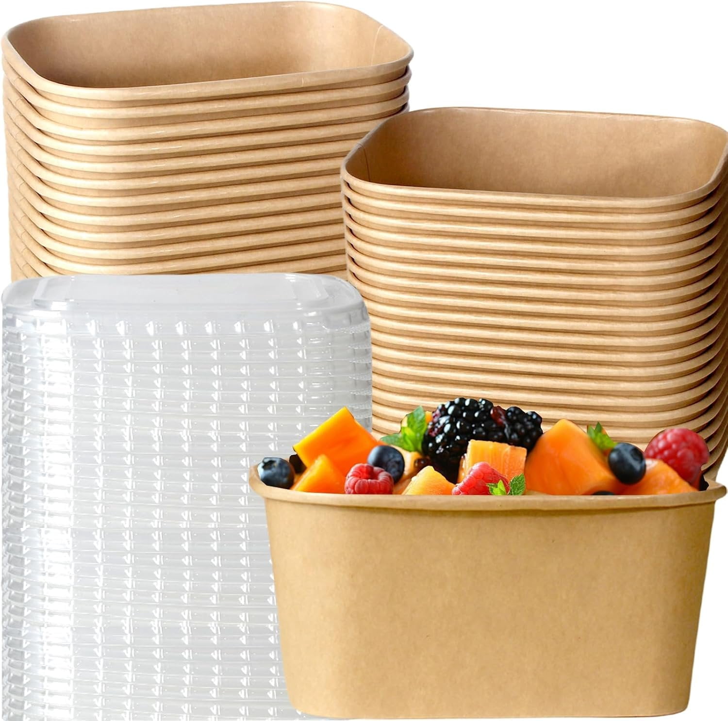 50 Pack Paper Container with , 32 Oz - Walmart.com