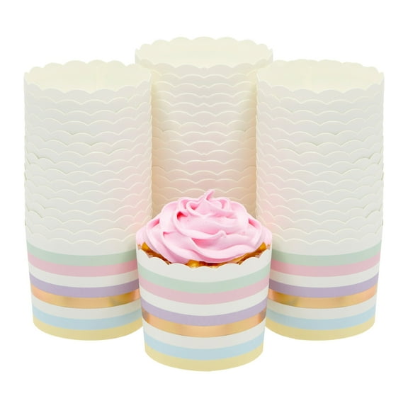 Sparkle and Bash Cupcake Liners - Pastel Paper, 2.2 In, 50 Count - Decorative Paper Baking Cups for Birthday, Home Baking & Bridal Showers