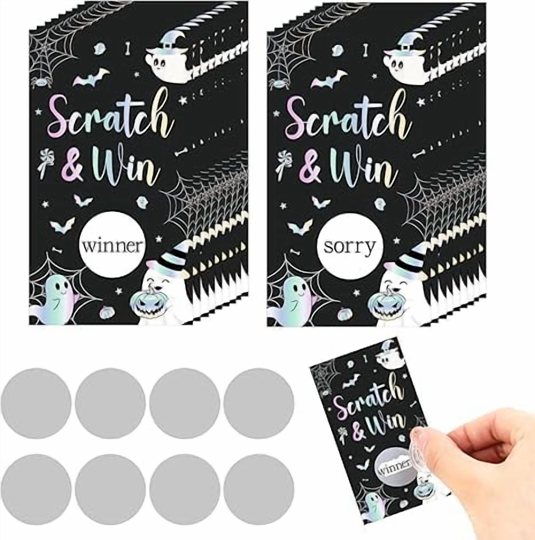 Halloween Scratch-Off Cards (50 Pack) - Party Game With Prizes, 2.1x3.5 Inch, For Kids & Adults - View #5