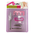 thumbnail image 1 of 50 Pack Pedicure Set, Nail Clippers, File, Brush, Tweezers, Toe Separator for Salon Quality At Home Pedicures, Assorted Colors, Blister Pack for Easy Storage, Stylish, Complete Kit, Bulk, Pink, 1 of 1