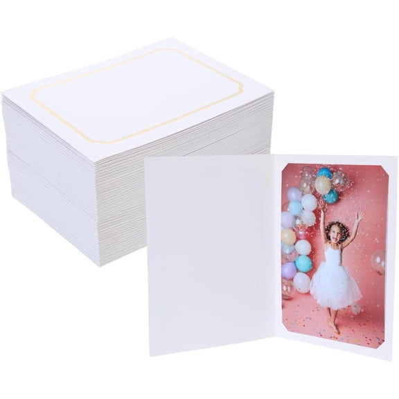 50 Pack Photo Folder Frame for 4X6 or 5X7 Pictures, Paper Picture Frames Bulk, C
