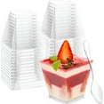 thumbnail image 1 of 50 Pack Plastic Clear Dessert Cups,Disposable Small Cake Cups,Yogurt Parfait Container,Reusable Appetizer Cups,Ice Cream Mousse Tasting Cups,for Home Party Picnic 2 Oz, 1 of 7