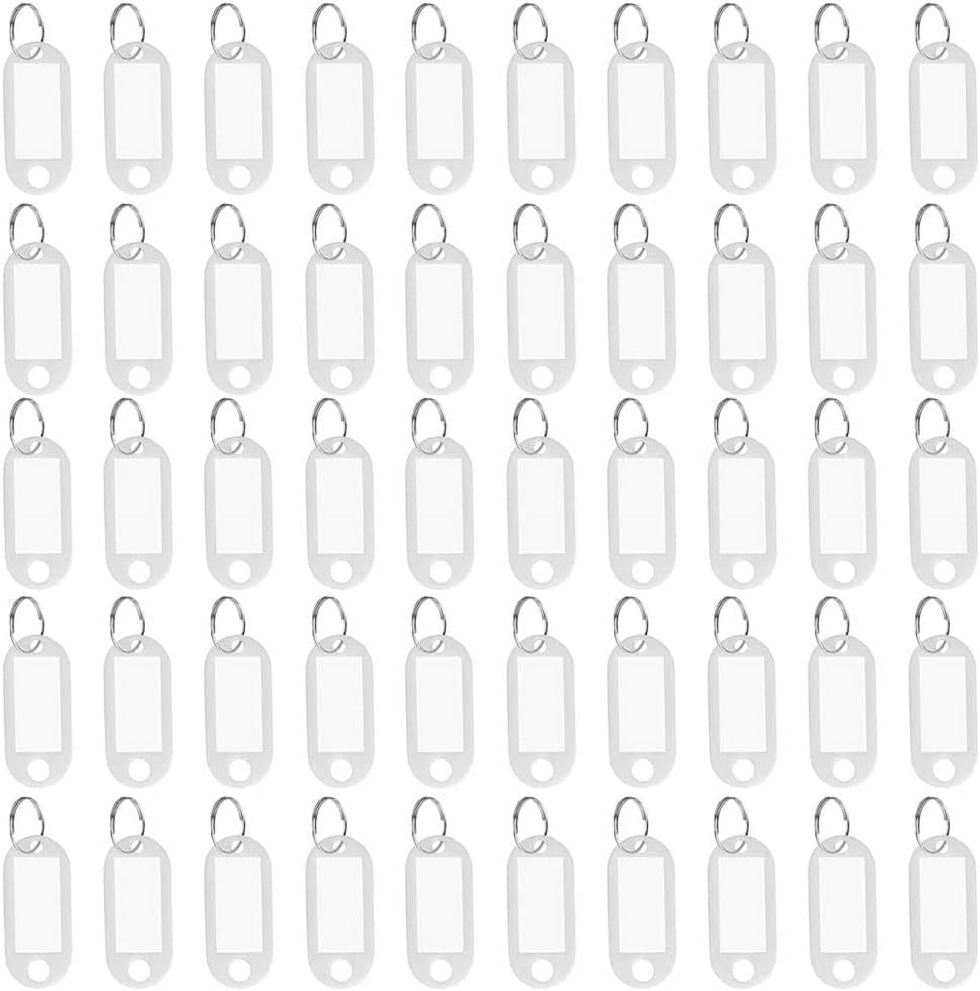 50 Pack Plastic Key Tags,Split Rings Plastic Key Tags，Plastic Key Tags ...