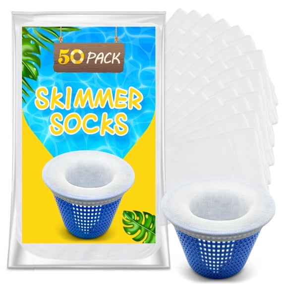KGC 50 Pack Pool Skimmer Socks ultra fine mesh for inground and aboveground basket filters