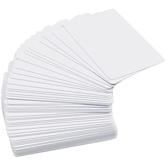 50 Pack Premium Blank PVC Cards, GYA CR80 30 Mil Graphic Quality White Plastic Cards for Photo ID Badge Printers