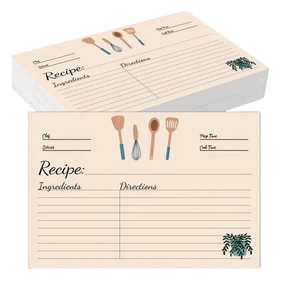 50 Pack Recipe Cards, 4" X 6" Double-Sided Thick Card, Blank Cardstock Cards for Wedding Housewarming Gift