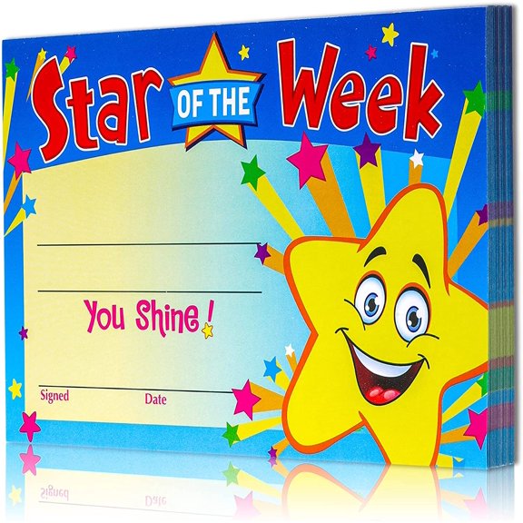 50 Pack Recognition Awards Star Student Certificates Student Awards Certificates Students Incentives for Children, Teachers and Students, Parents, End of Semester, Back to School(Classic)