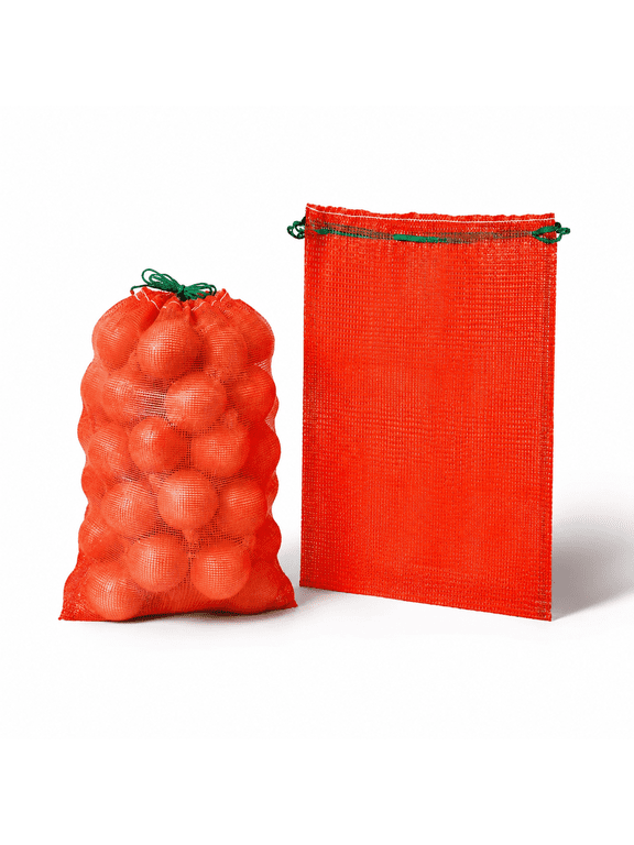 50-Pack Red Extra Large 31" x 19" Reusable Drawstring Produce Storage Bags