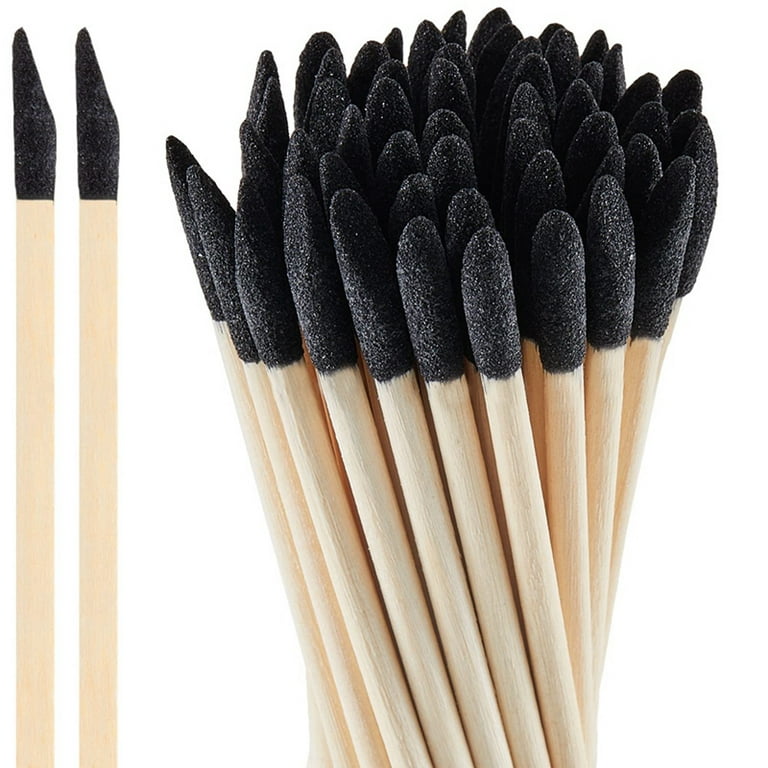 50 Pack Sanding Sticks 280 Grit Matchsticks Sanding Twigs Fine Detailing Sanding Sticks for Plastic Models Wood, Black