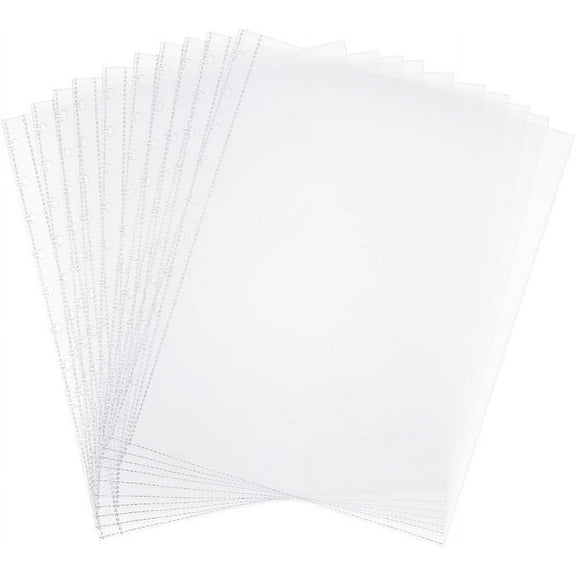 50 Pack Sheet Protector Plastic Sheet Reinforced 11-Hole Page Protector Can Load 8.5x11 Inch Paper Transparent Plastic Page Protector for Document and Photo Storage Making DIY