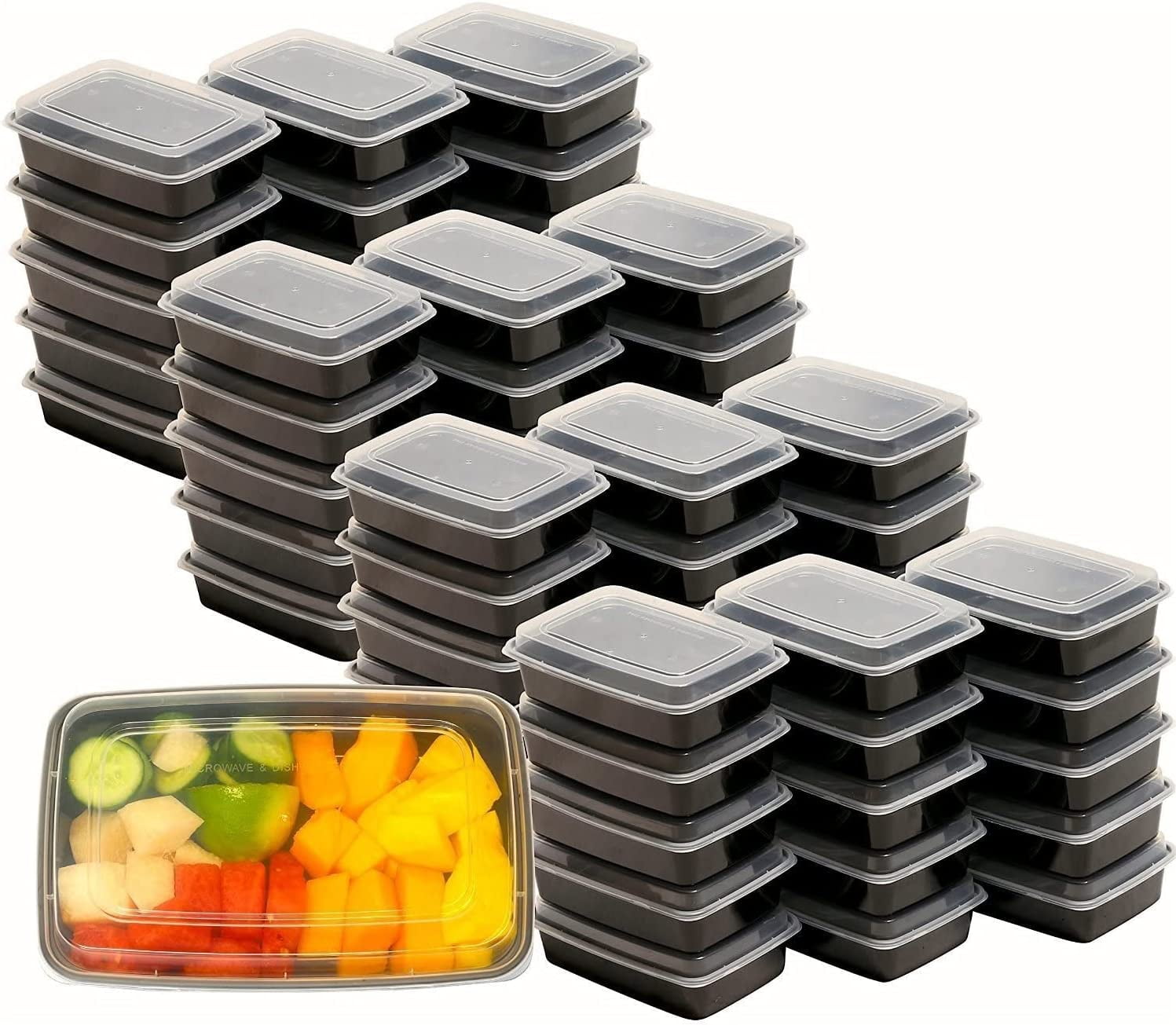 16 Pack - Simplehouseware 2-Compartment Reusable Meal Prep Storage Container Boxes (28 ounces)