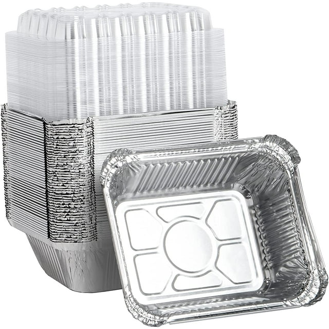 Walmart 50 Pack 1lb Aluminum Trays with Lids, Disposable, for Baking