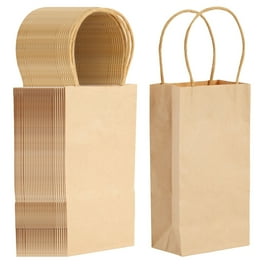 Sparkle and Bash 100-Pack Small Thank You Gift Bags with Handles, Brown Kraft Paper Bulk Bags for Weddings, Birthday Party Favors, Gift Wrapping