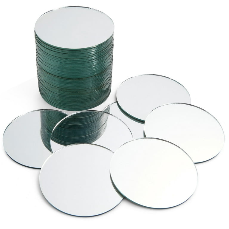 50-Pack of Small Round Mirrors for Crafts, 3-Inch Glass Tile