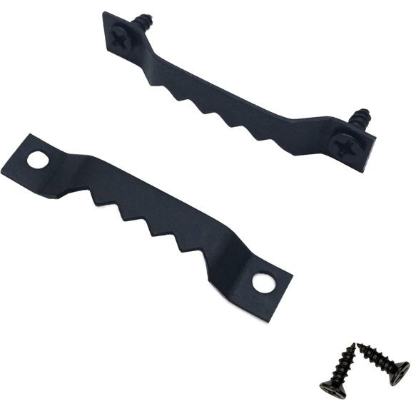 50 Pack Small Sawtooth Picture Hangers - Steel Picture Solutions with Screws, for Clock Paintings Artwork Frame Hooks (Black)
