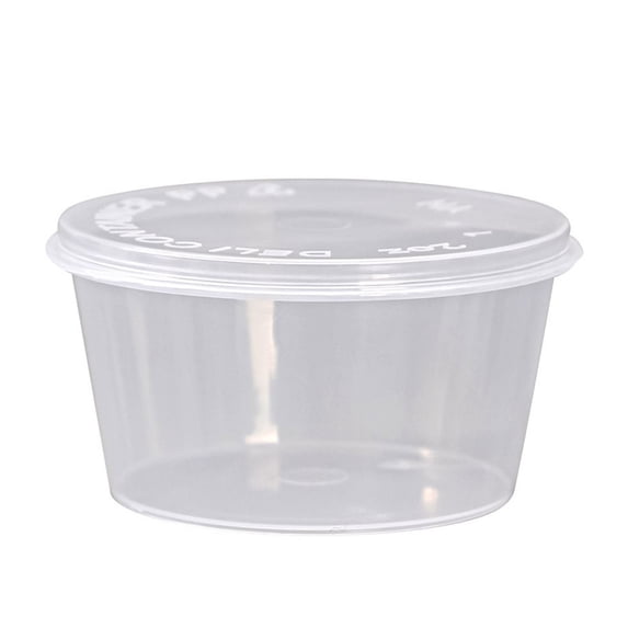 50 Pack Small Slime Containers with Lids, Condiment Containers Plastic Portion Cups with Lids for Salad Dressing Food Storage Containers (4 oz) 2.76x1.50"