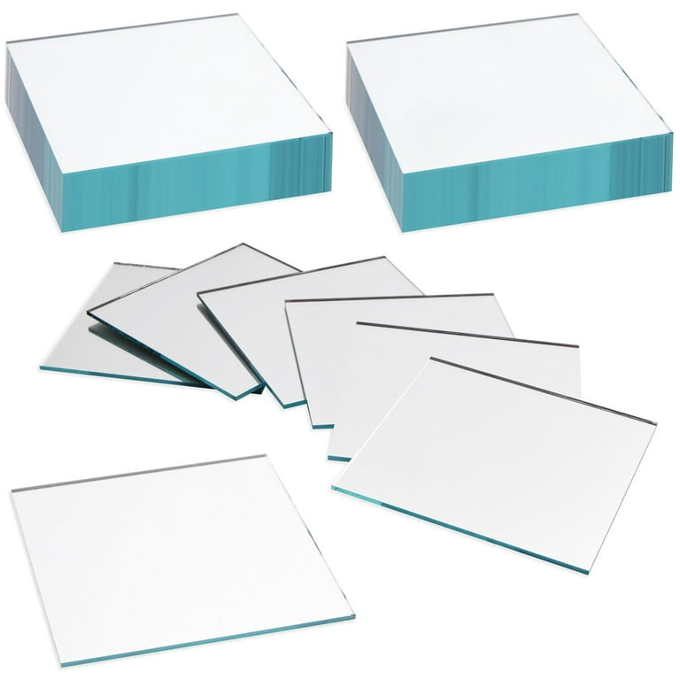 50 Pack Square Mirror Tiles, 3 Inches Small Glass Mirrors for