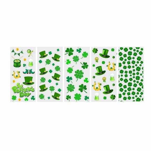 50 Pack St. Patrick Day Candy Cellophane Bags Irish Shamrock Treat Bags Saint Patrick's Day green Clear Goodies Packing for Holiday Party Supplies