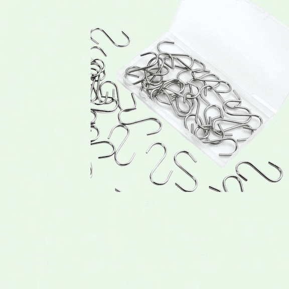 50 Pack Stainless S Shape Hooks, 43mm Length, Heavy Duty for Hanging