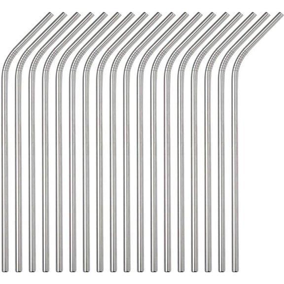 50-Pack Stainless Steel Straws-Bent,8.5Inch Reusable Drinking Metal Straws For 20oz Tumblers Yeti Cups Travel Mugs,Eco-Friendly Dishwasher Safe (50 Bent Straws)