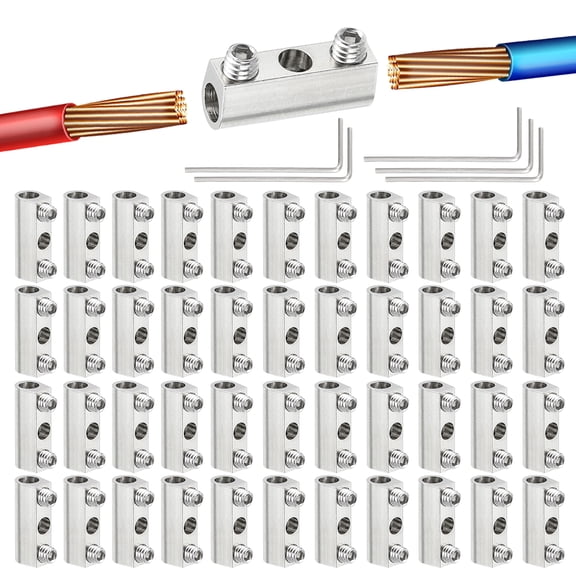 50 Pack Steel Wire Rope Cable Clamp M3 Wire Rope Clips with Screw Silver Tone