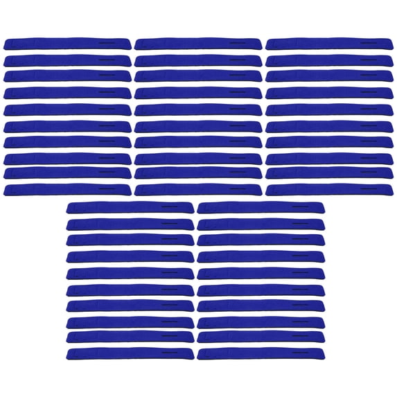 50 Pack Stretchy Fishing Rod Belts, Tackle Ties & Cable Rod Holders for Bait Casting and Spinning, Blue
