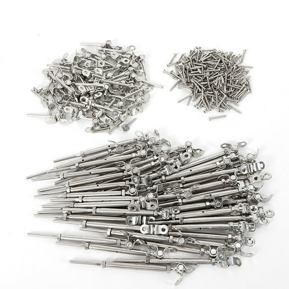 50 Pack T316 Stainless Steel Tensioner Set for 1/8" Cable Railing w/ Deck Toggle