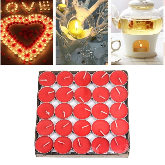 50 Pack Tea Light Candles, 2 Hours Long Burning Paraffin Wax Tealight Candles for Wedding, Birthday, Party, Centerpiece and Holiday Decorations