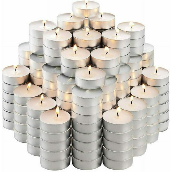 50 Pack Tea Light Candles Bulk Pack 3 hours Burn White Unscented