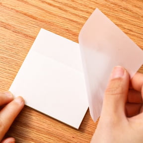 50-Pack Transparent Sticky Notes - Repositionable Clear PET Memo Pads for Books, Monitors, Office Supplies - Reusable Study Highlighters/Page Markers (3.9"x2.7")