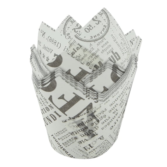 50-Pack Tulip Cupcake Liners – Greaseproof, Oven-Safe Baking Cups for Elegant Spring & Wedding Treats