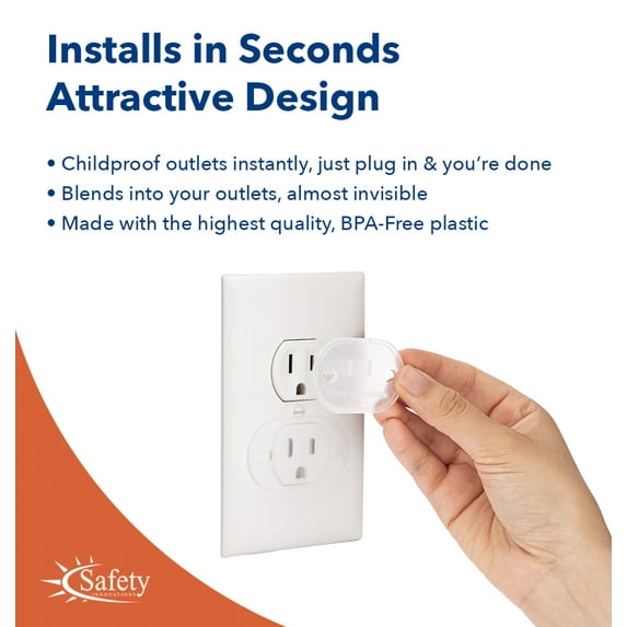 50-Pack-Ultimate Outlet Safety Cap-Larger Size for Better Safety-For Childproofing Outlets-Safety Innovations