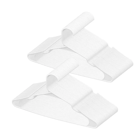 50 Pack Ultra-Thin White Plastic Hangers with Stable Triangular Top,Non-Slip Design,Perfect for T-Shirts,Shirts,Slings,and Pants,Space-Saving Solution